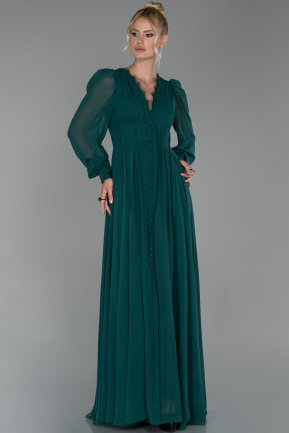 Emerald Green Long Chiffon Evening Dress ABU1651