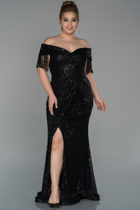 Long Black Oversized Evening Dress ABU1745