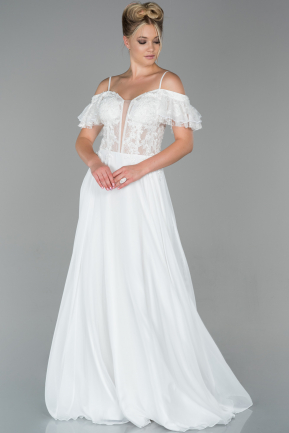 Long White Evening Dress ABU1822