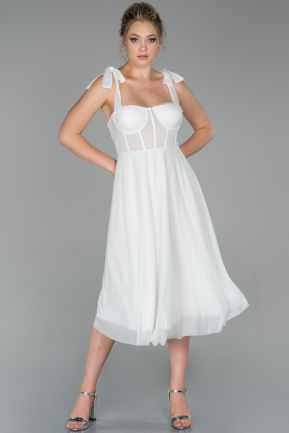 Midi White Night Dress ABK1046