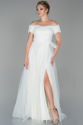 Long White Evening Dress ABU1814