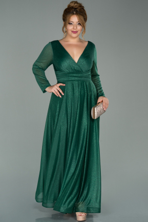 Long Emerald Green Oversized Evening Dress ABU991