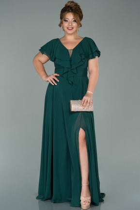 Dark Green Long Plus Size Evening Dress ABU032