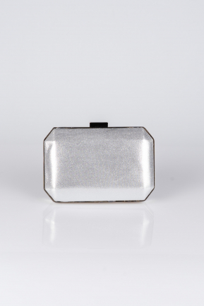 Silver Plaster Fabric Box Bag V291