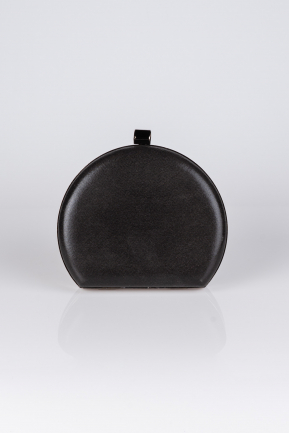 Black Plaster Fabric Box Bag V230