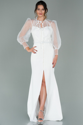 Long White Evening Dress ABU1881