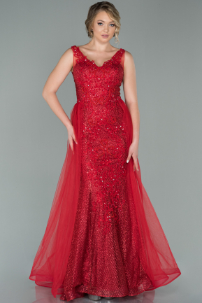 Long Red Mermaid Prom Dress ABU1384