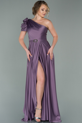 Long Lavender Satin Engagement Dress ABU1270