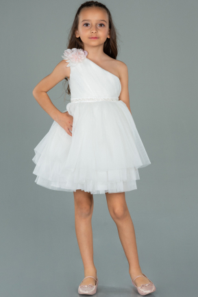 Short White Girl Dress ABK1189