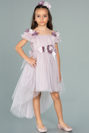 Short Powder Color Girl Dress ABK1059