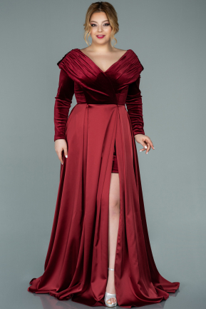 Long Burgundy Oversized Evening Dress ABU2084