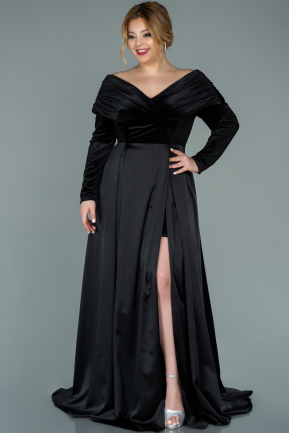 Long Black Oversized Evening Dress ABU2084