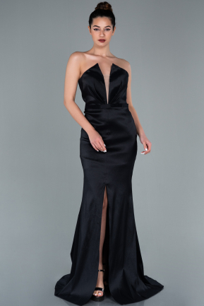 Long Black Lycra Taffeta Mermaid Evening Dress ABU2121
