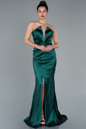 Long Emerald Green Lycra Taffeta Mermaid Evening Dress ABU2121