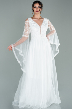 Long White Evening Dress ABU2128