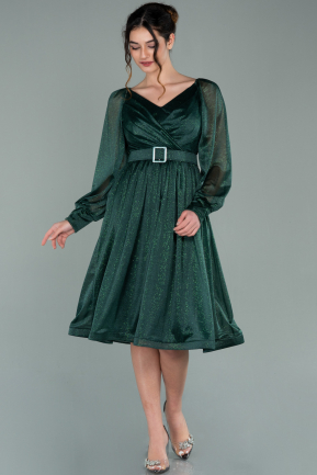 Midi Emerald Green Invitation Dress ABK1227