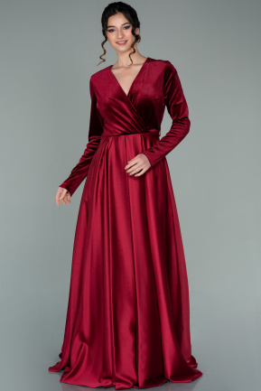 Long Burgundy Evening Dress ABU2152