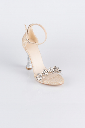 Gold Silvery Evening Shoe AB1058