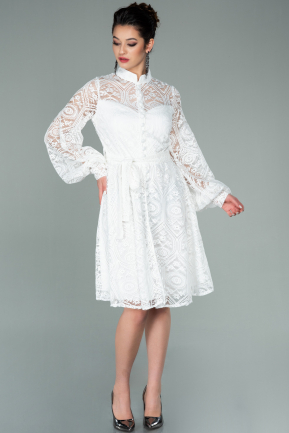 Short White Dantelle Invitation Dress ABK1243