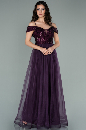 Long Purple Evening Dress ABU2169