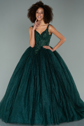 Long Emerald Green Haute Couture ABU2137