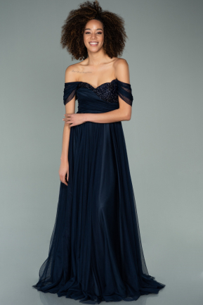 Long Navy Blue Evening Dress ABU2176