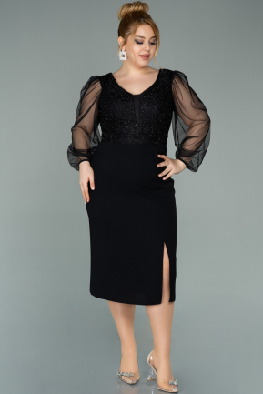 Short Black Oversized Evening Dress ABK1271