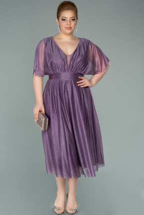 Midi Lavender Plus Size Evening Dress ABK1471