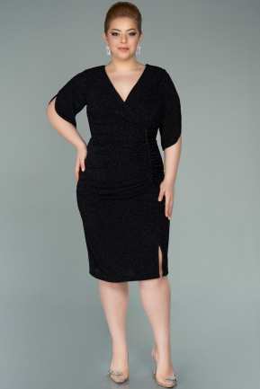 Short Black Plus Size Evening Dress ABK1276