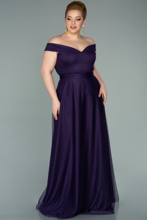Dark Purple Long Oversized Evening Dress ABU020