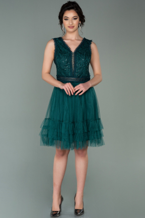Short Emerald Green Prom Gown ABK1304