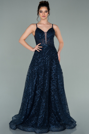 Long Navy Blue Evening Dress ABU2189