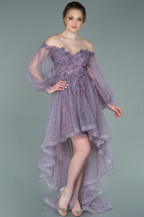 Front Short Back Long Lavender Evening Dress ABO083
