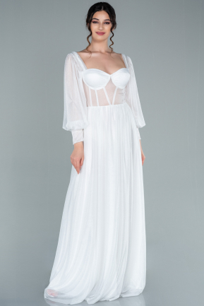 Long White Evening Dress ABU2141