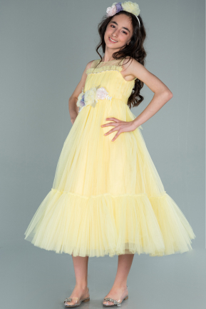 Long Yellow Girl Dress ABU2291
