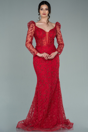Long Red Mermaid Evening Dress ABU2285