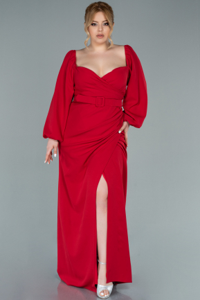 Long Red Plus Size Evening Dress ABU2292