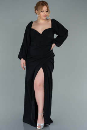 Long Black Plus Size Evening Dress ABU2292