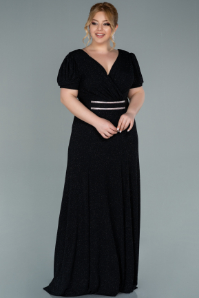 Long Black Plus Size Evening Dress ABU2311