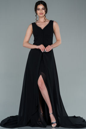 Long Black Chiffon Evening Dress ABU2316