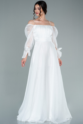 Long White Evening Dress ABU2317