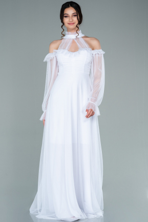 Long White Evening Dress ABU2321
