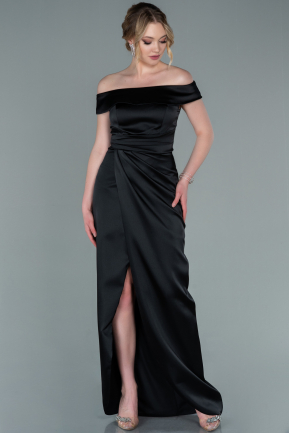 Black Long Satin Evening Dress ABU2260