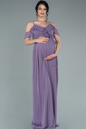 Lavender Long Pregnancy Evening Dress ABU744