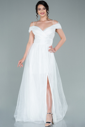 Long White Evening Dress ABU2336