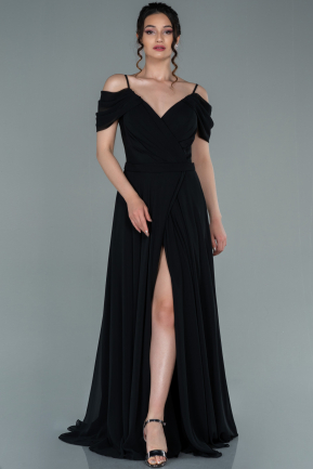 Long Black Chiffon Evening Dress ABU2342