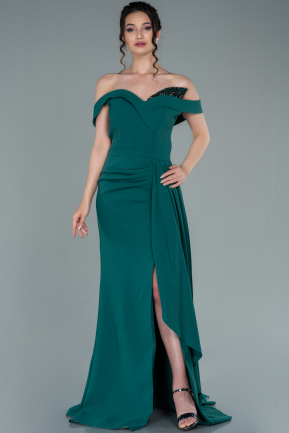 Long Emerald Green Engagement Dress ABU2345