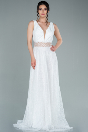 Long White Evening Dress ABU2352