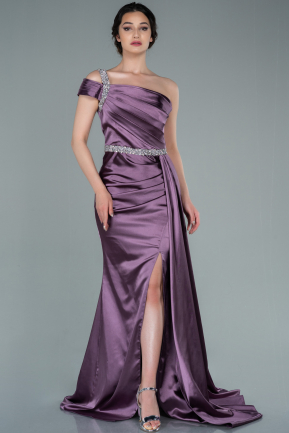 Long Lavender Satin Evening Dress ABU2363
