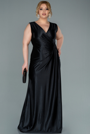Long Black Plus Size Evening Dress ABU2366